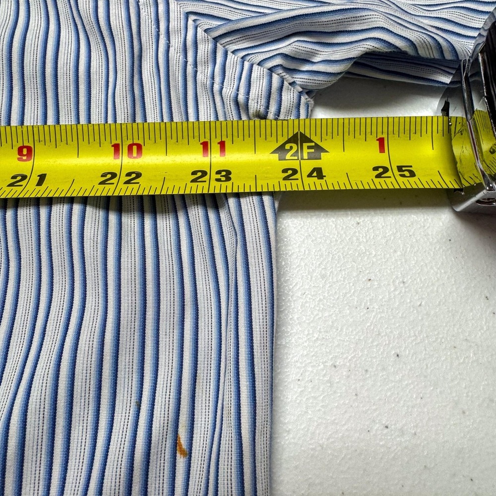 Polo Ralph Lauren Shirt Mens Large Blue Stripe Anchor Nautical Button Down Work - Picture 10 of 12